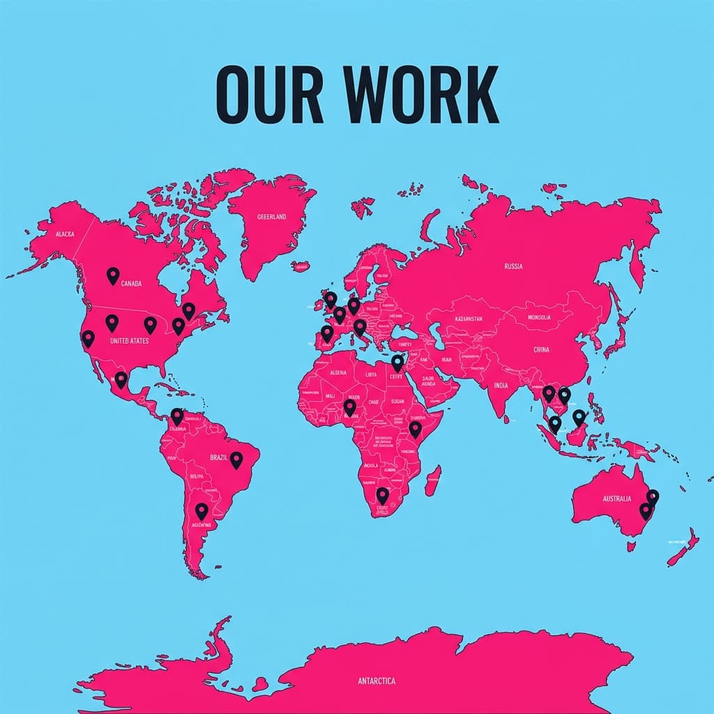 World map showing Beast Philanthropy impact locations